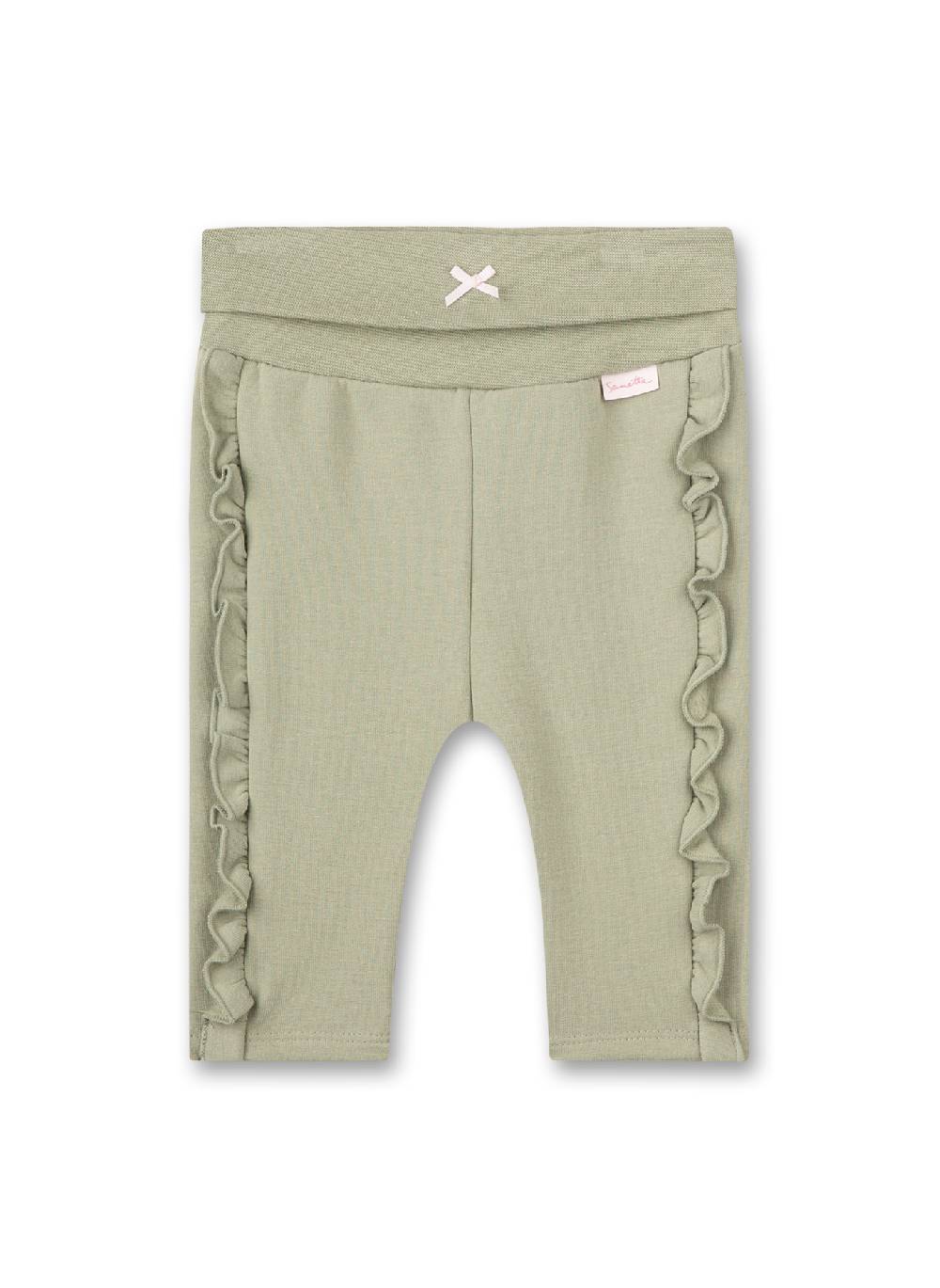 Sanetta Mädchen-Sweathose Grün mit Rüschen