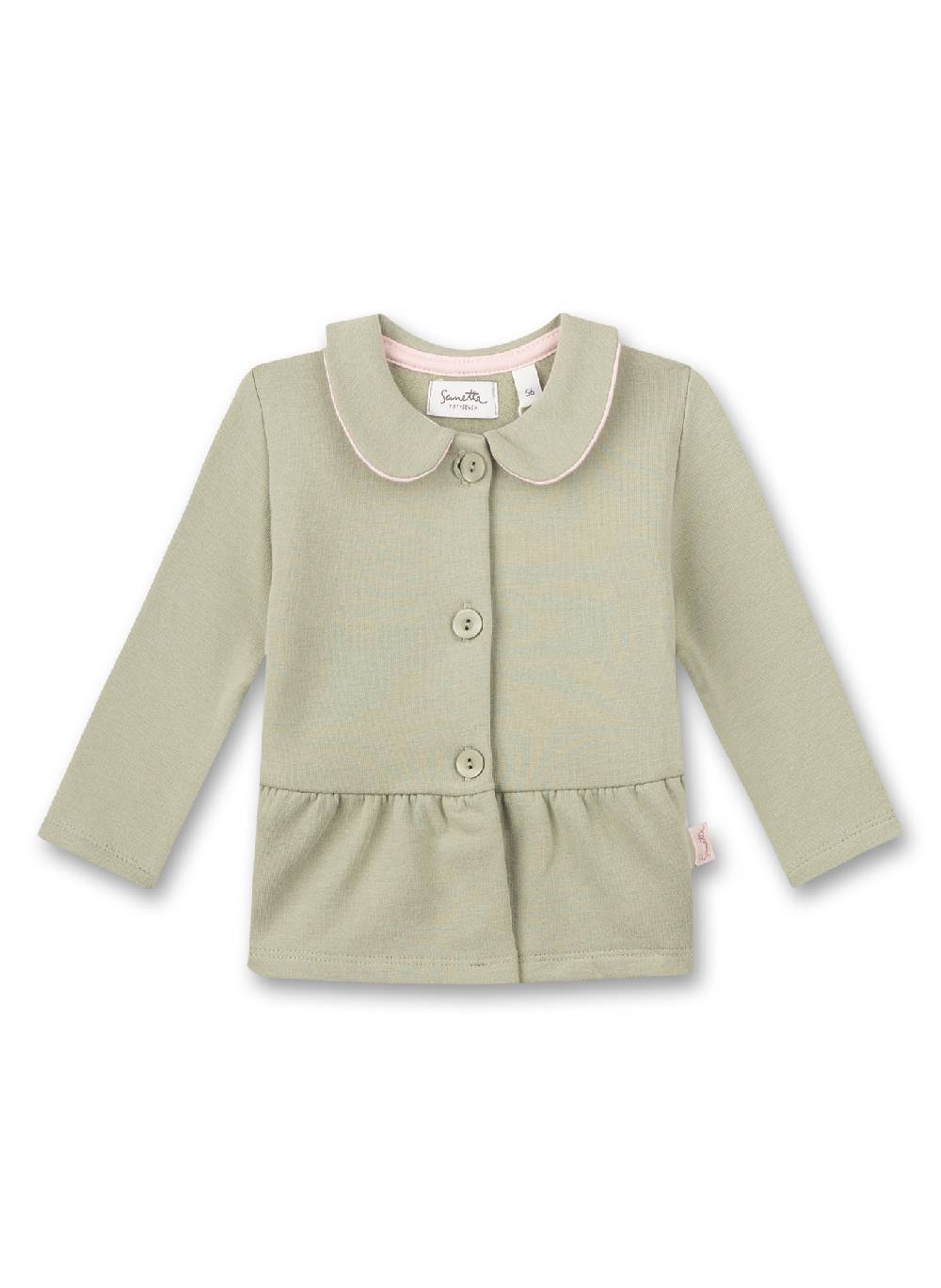 Sanetta Mädchen-Sweatjacke Grün mit Kragen