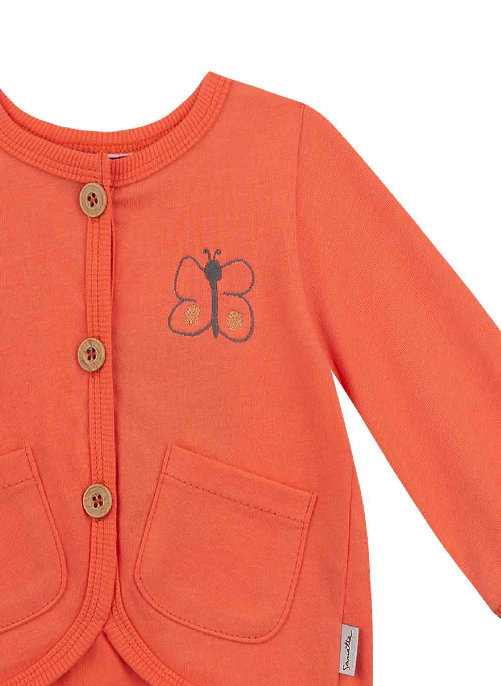 Sanetta Mädchen-Sweatjacke Rot Lovely Butterfly