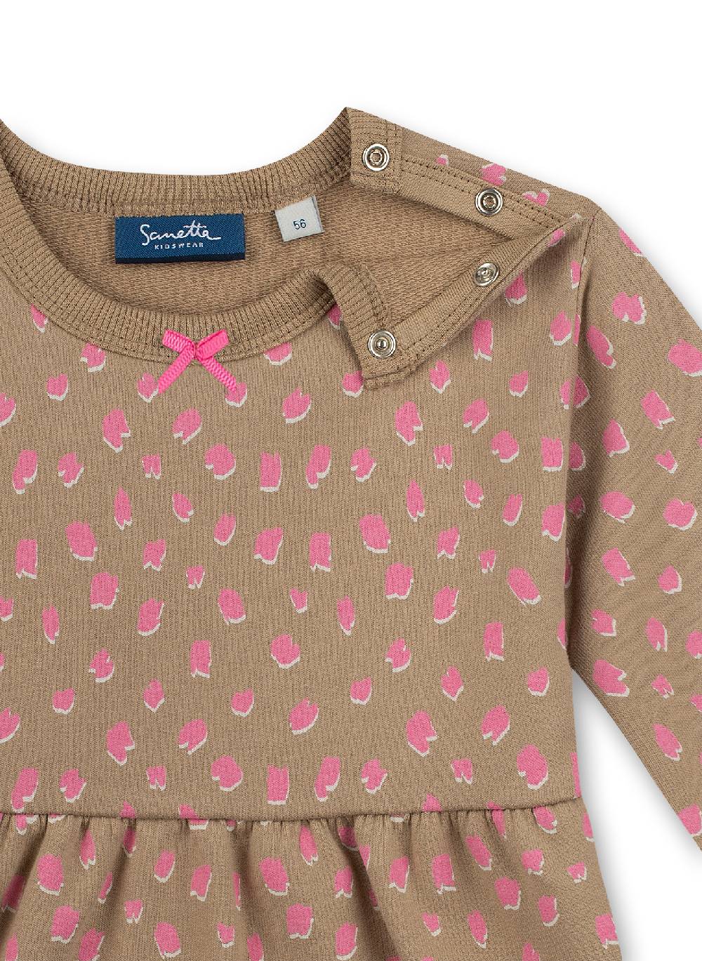Sanetta Mädchen-Sweatkleid Beige Lovely Leo