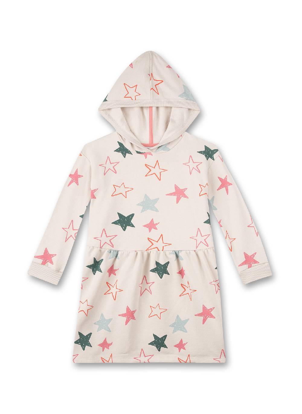 Sanetta Mädchen-Sweatkleid mit Kapuze Beige