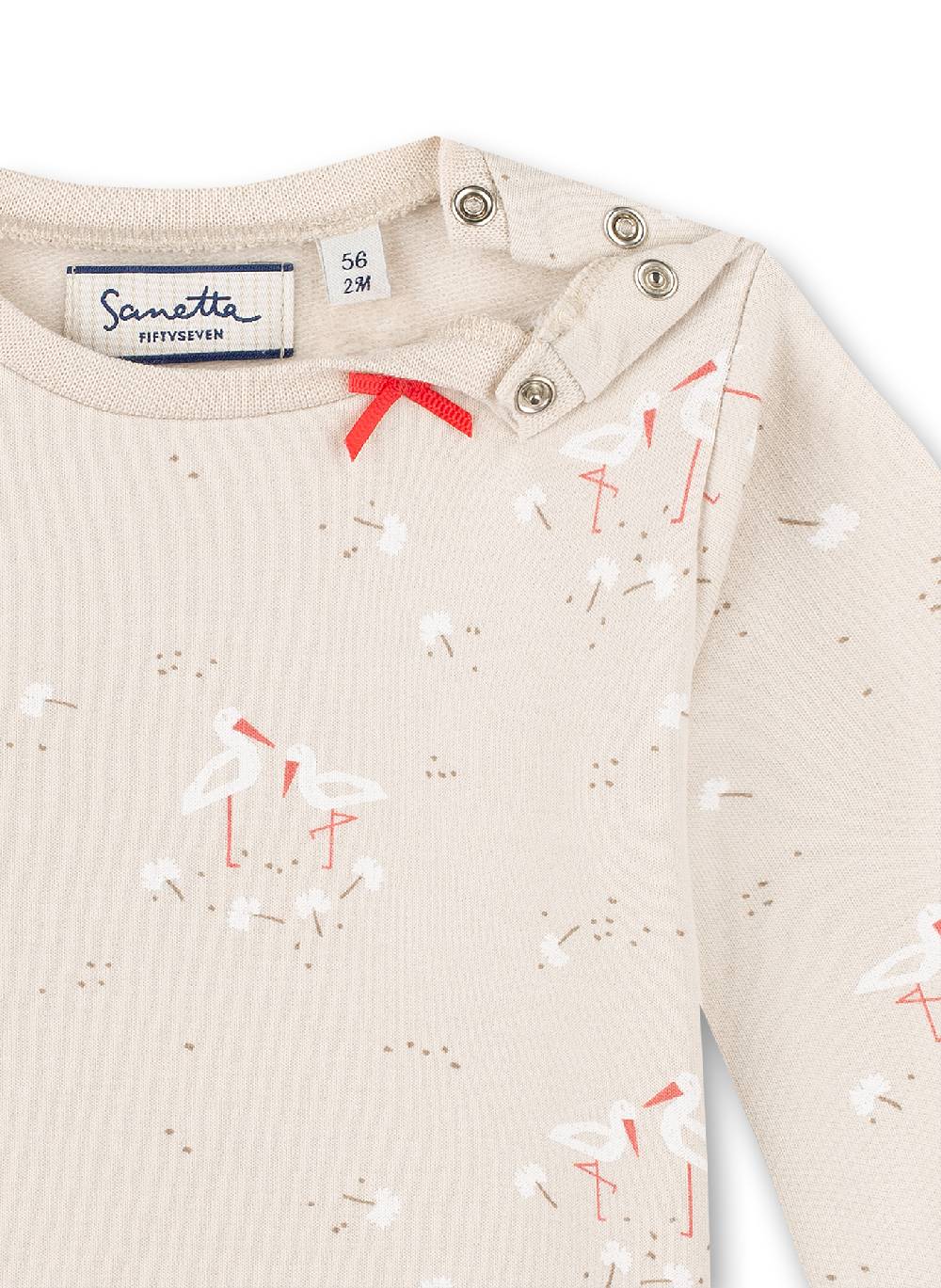 Sanetta Mädchen-Sweatshirt Beige Family Stork
