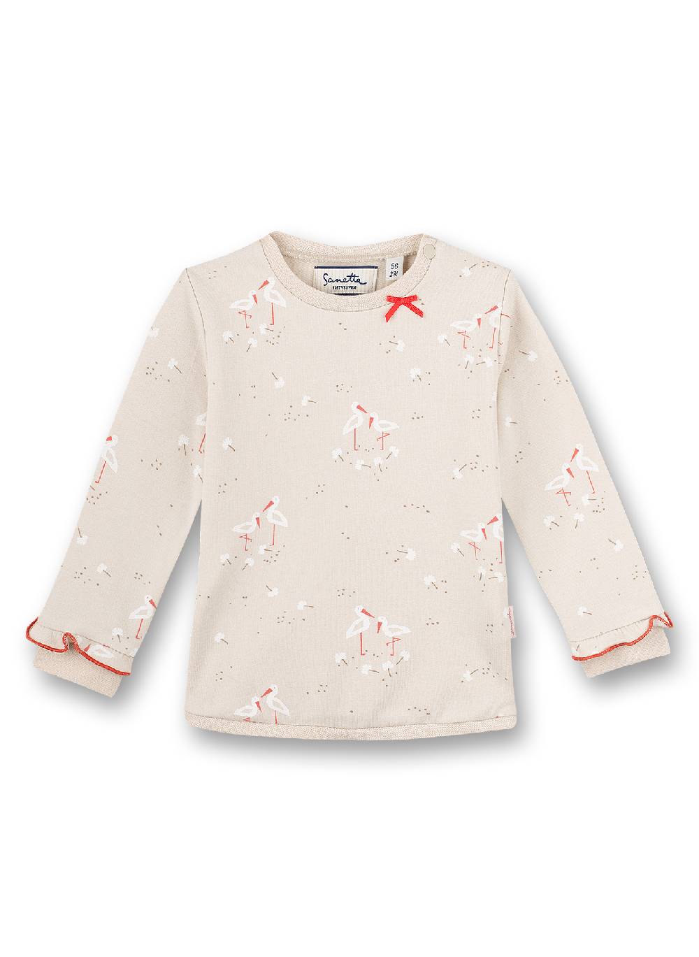 Sanetta Mädchen-Sweatshirt Beige Family Stork