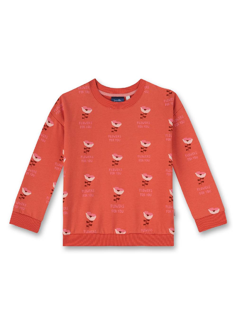 Sanetta Mädchen-Sweatshirt Orange Flowers for You