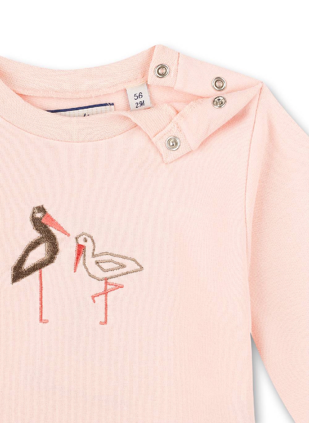 Sanetta Mädchen-Sweatshirt Rosa Family Stork
