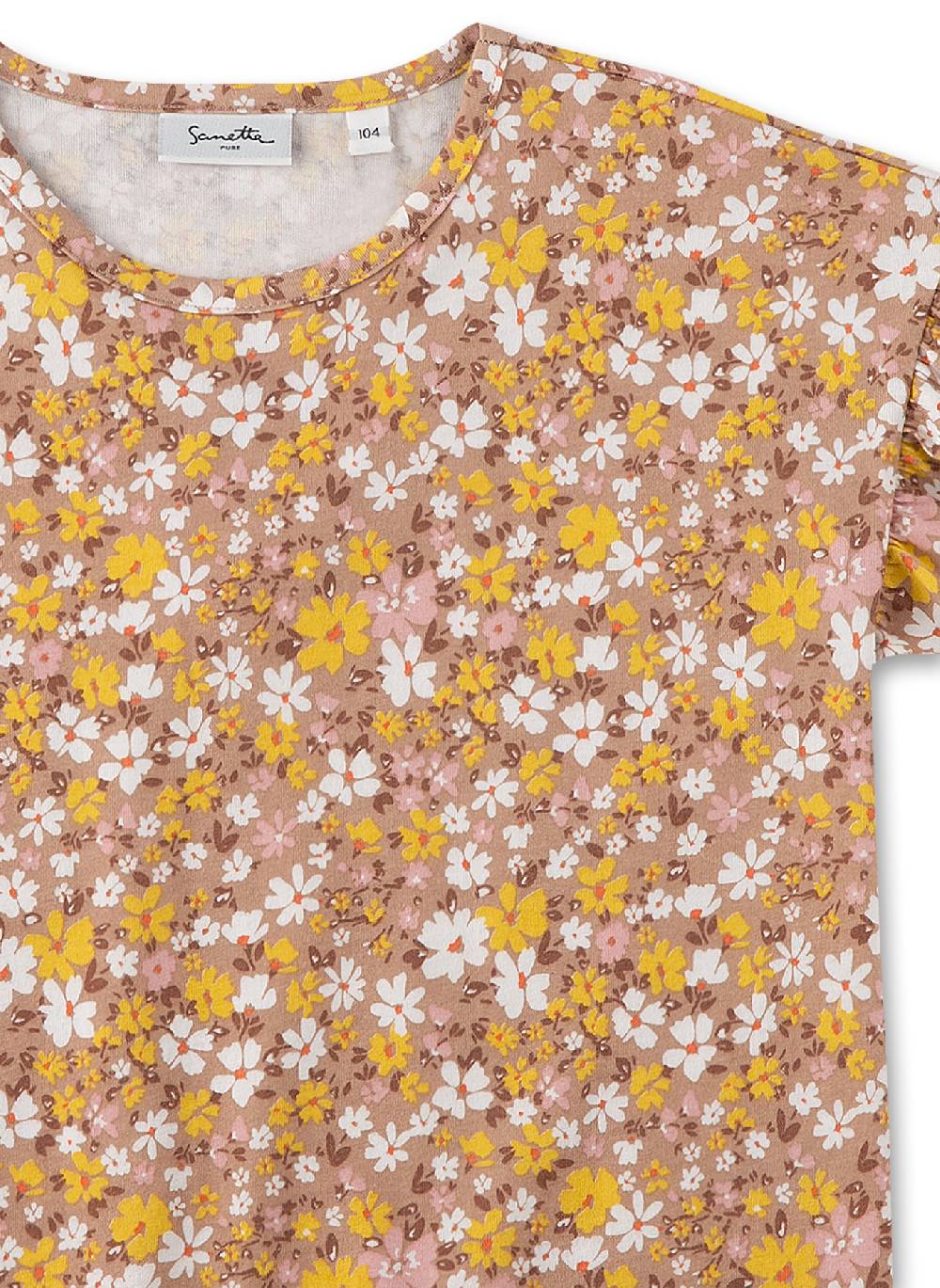 Sanetta Mädchen T-Shirt Geblümt Braun