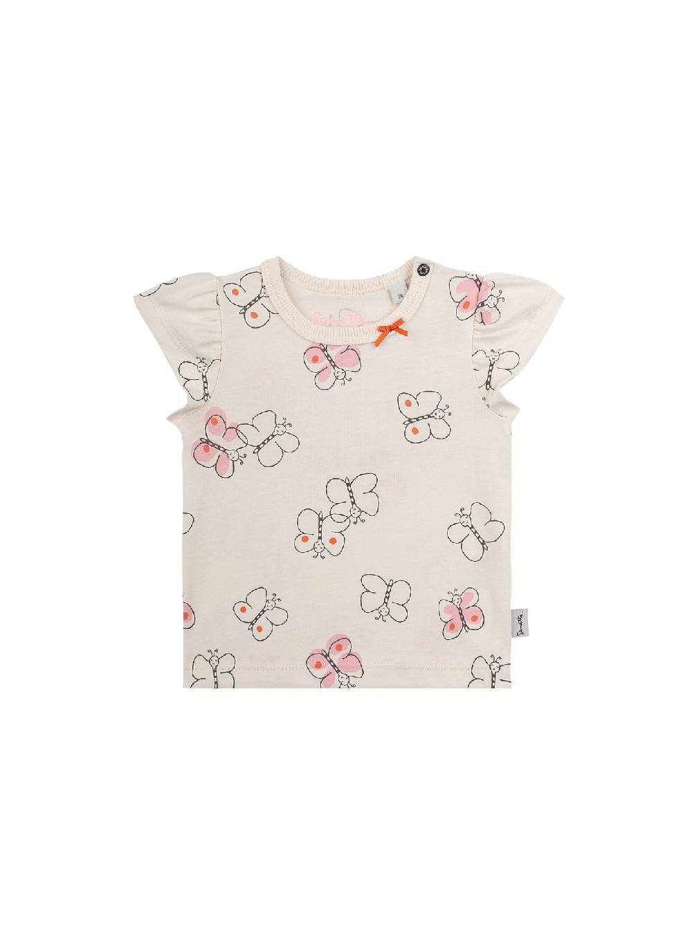 Sanetta Mädchen T-Shirt Off-White Lovely Butterfly
