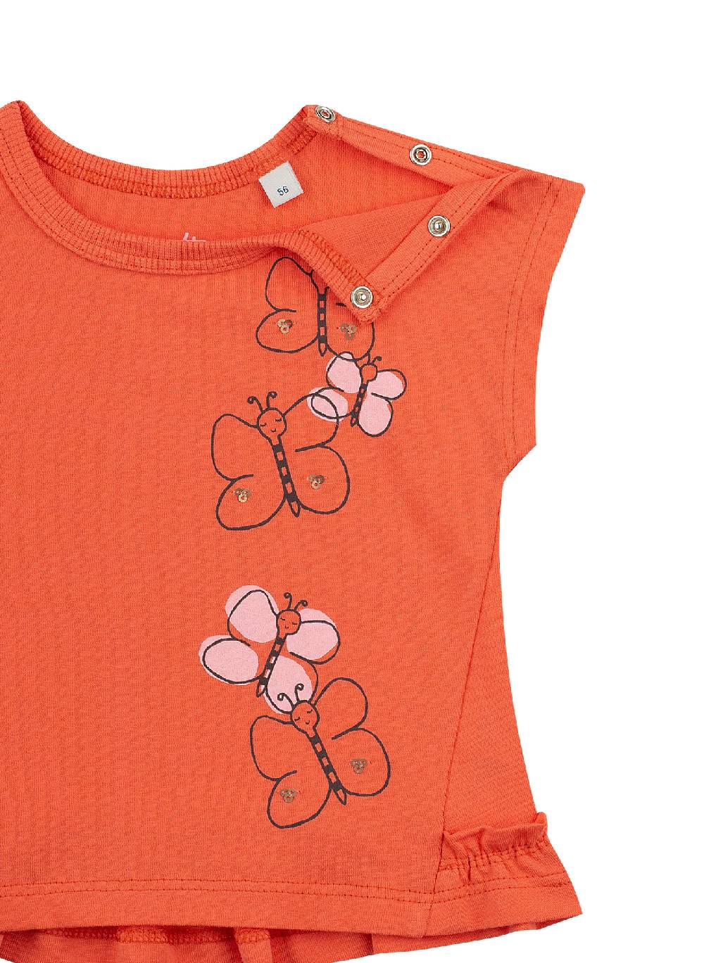 Sanetta Mädchen T-Shirt Rot Lovely Butterfly