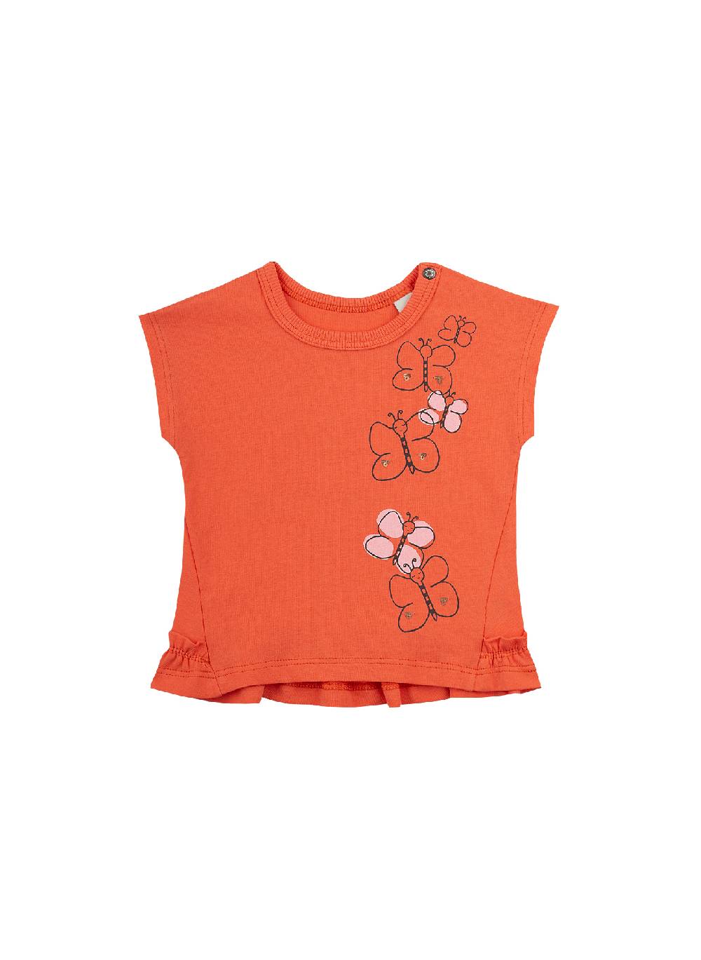 Sanetta Mädchen T-Shirt Rot Lovely Butterfly