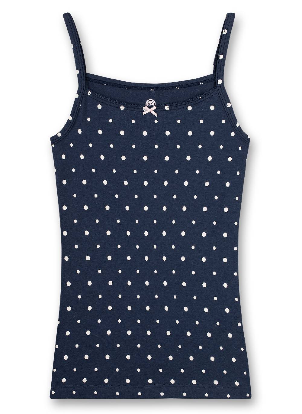Sanetta Mädchen-Unterhemd Dunkelblau Dots