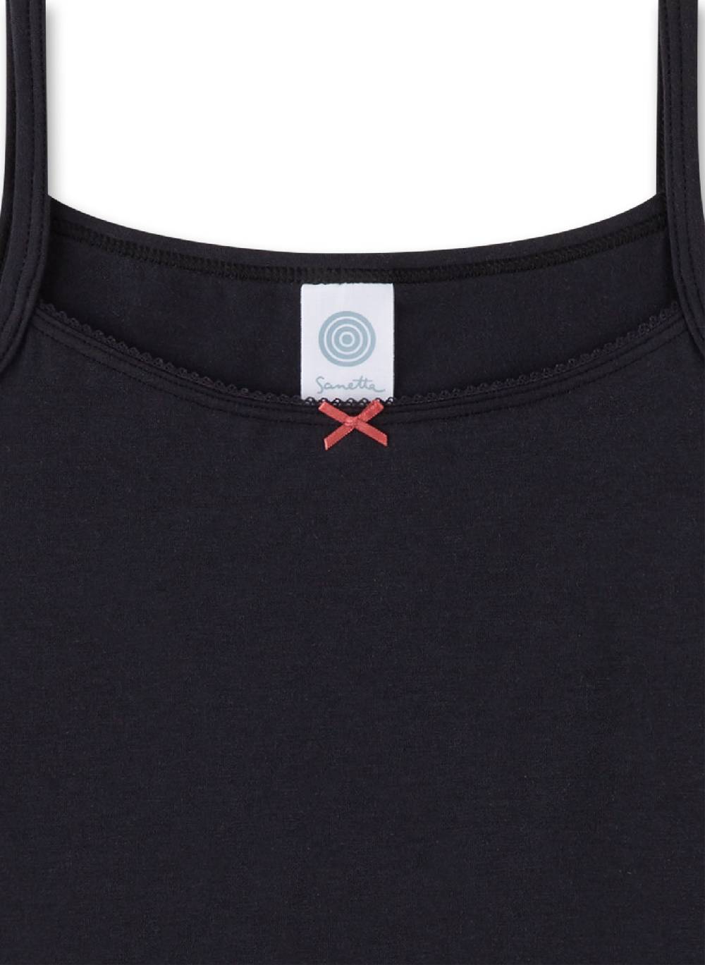 Sanetta Mädchen-Unterhemd Dunkelgrau