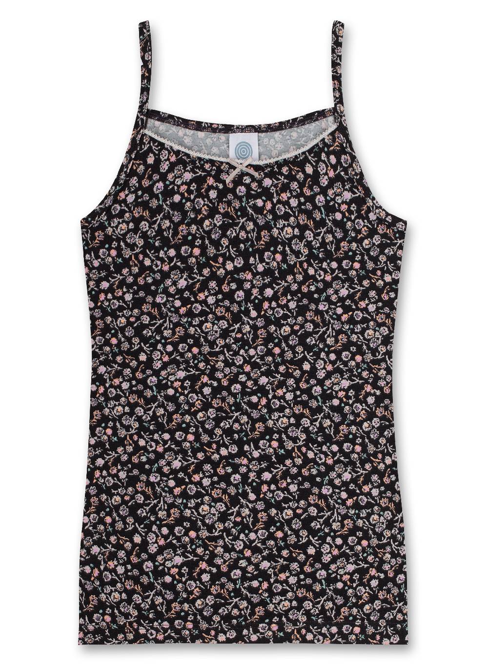 Sanetta Mädchen-Unterhemd Dunkelgrau