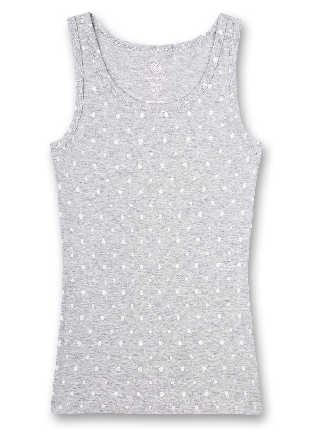 Sanetta Mädchen-Unterhemd Graumelange Dots