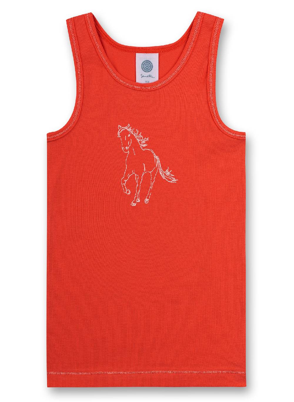 Sanetta Mädchen-Unterhemd Orange Flashy Horse