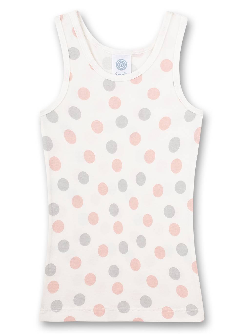 Sanetta Mädchen-Unterhemd Weiß Dots-Allover