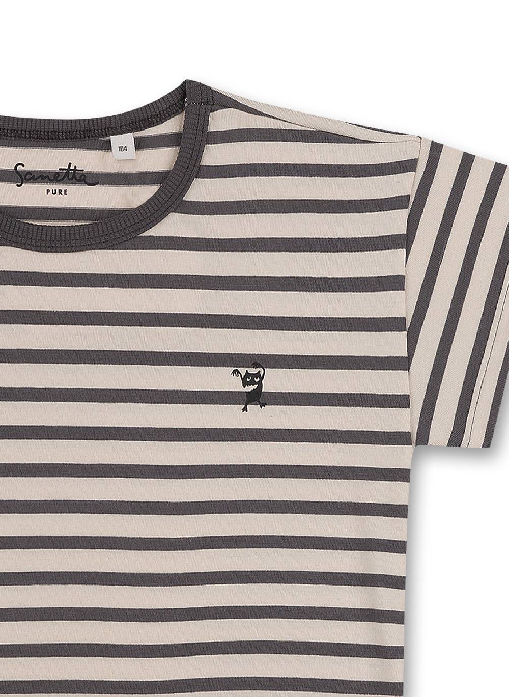 Sanetta Unisex T-Shirt Dunkelgrau Ringel