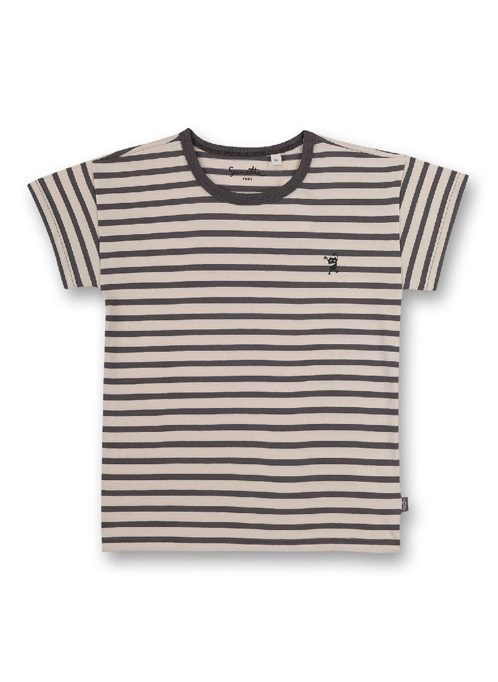 Sanetta Unisex T-Shirt Dunkelgrau Ringel