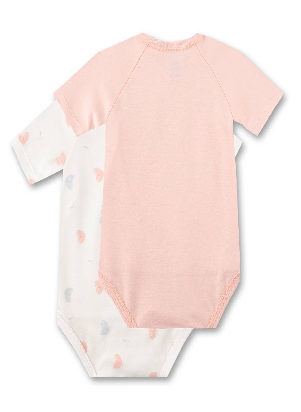 Sanetta Wickelbody Halbarm (Doppelpack) Off-White & Rosa