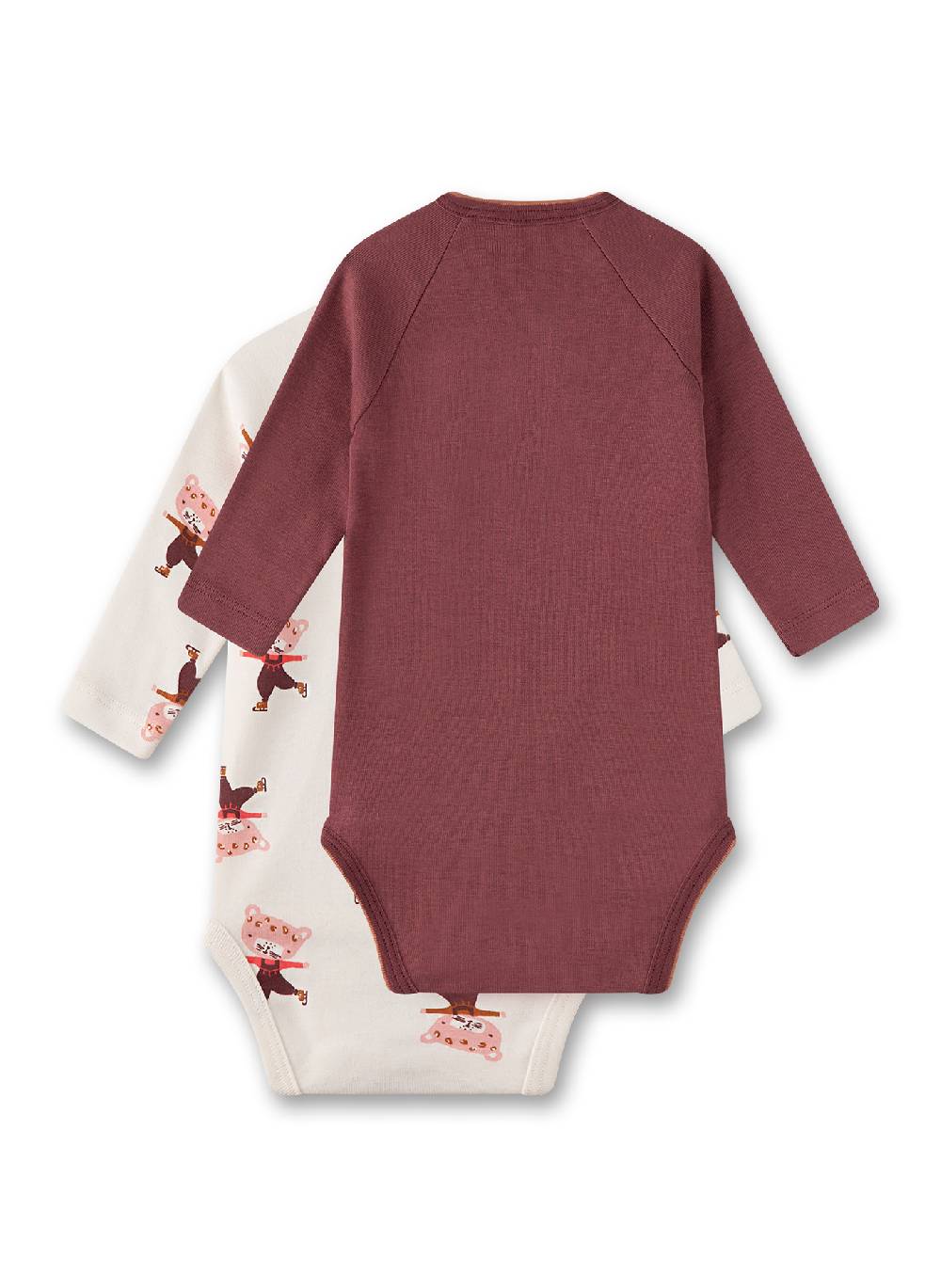 Sanetta Wickelbody Langarm (Doppelpack) Off-White Und Rosa