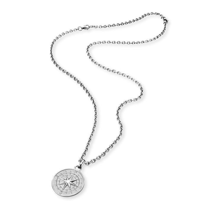 Save Brave Ankerkette Mit Anhänger Polarkompass - Polarstern Silber