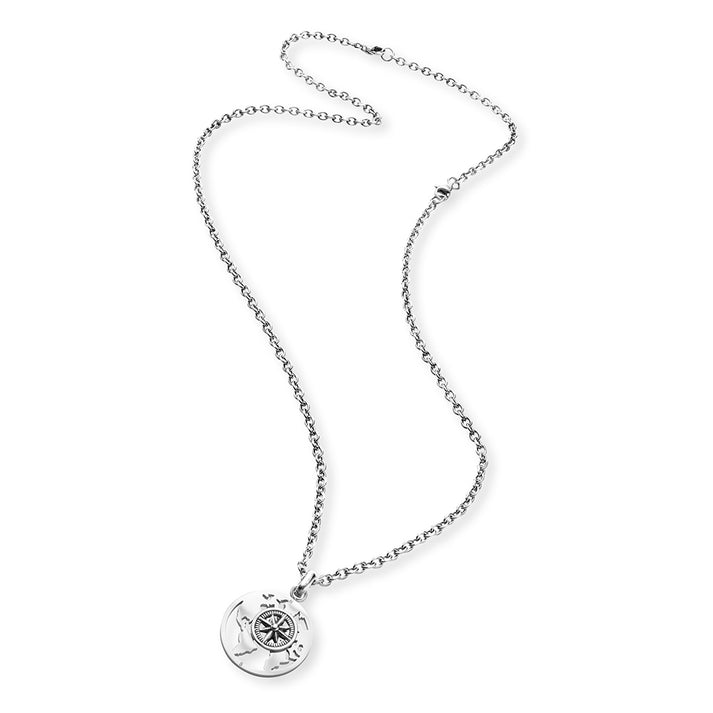 Save Brave Ankerkette Mit Anhänger Worldkompass - Farbe Silber