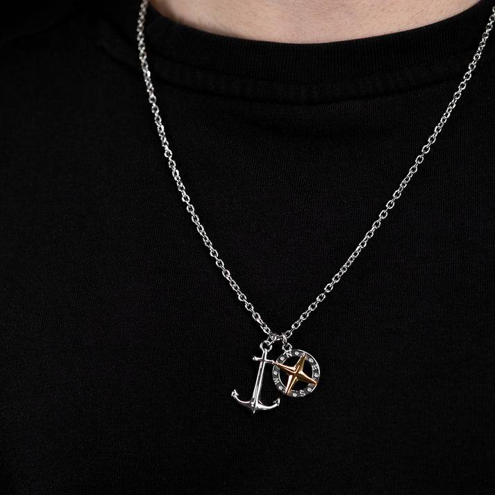 Save Brave Ankerkette Mit Anhängern Anchorpolar - Farbe Silber Und Gold