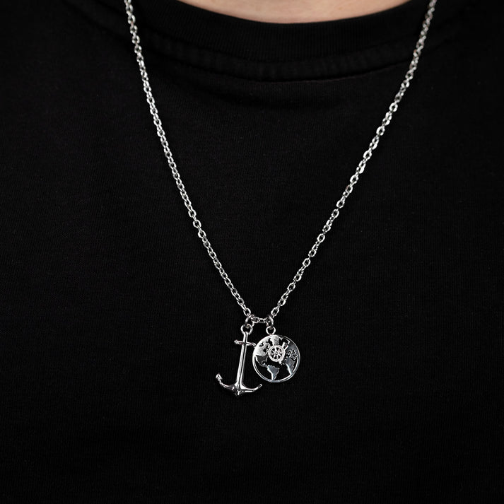 Save Brave Ankerkette Mit Anhängern Anchorworld - Farbe Silber