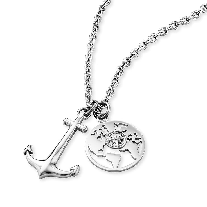Save Brave Ankerkette mit Anhängern Anchorworld - Farbe Silber