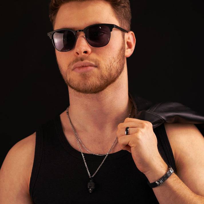 Save Brave Armband Havanna Aus Kautschuk & Schwarzem Edelstahl