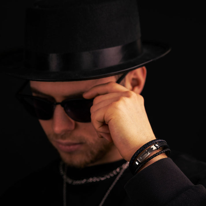 Save Brave Dreifach Gewickeltes Lederarmband Logan Mit Kreuz