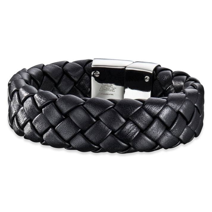 Save Brave Geflochtenes Lederarmband Kilo - Braun & Schwarz