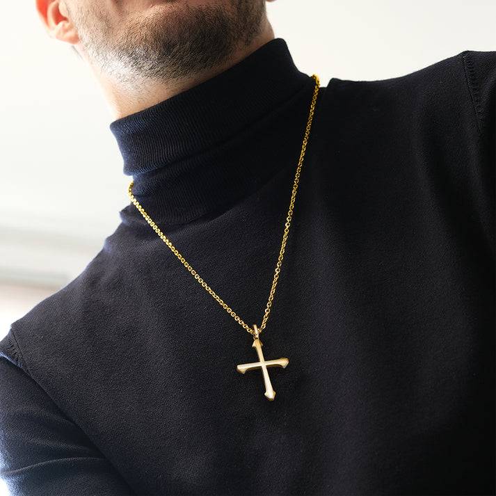 Save Brave Goldene Ankerkette Isaac Mit Anhänger Kreuz