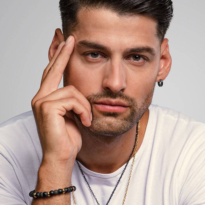 Save Brave Ohrringe India Aus Edelstahl - Schwarz & Gold