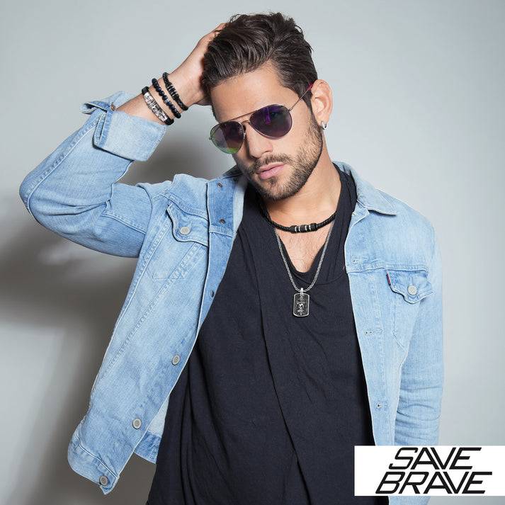 Save Brave Perlenarmband Russell Mit Carbon & Edelstahl