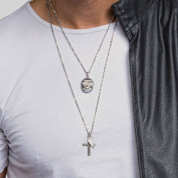 Save Brave Halskette Mit Anhänger Flügel & Kreuz