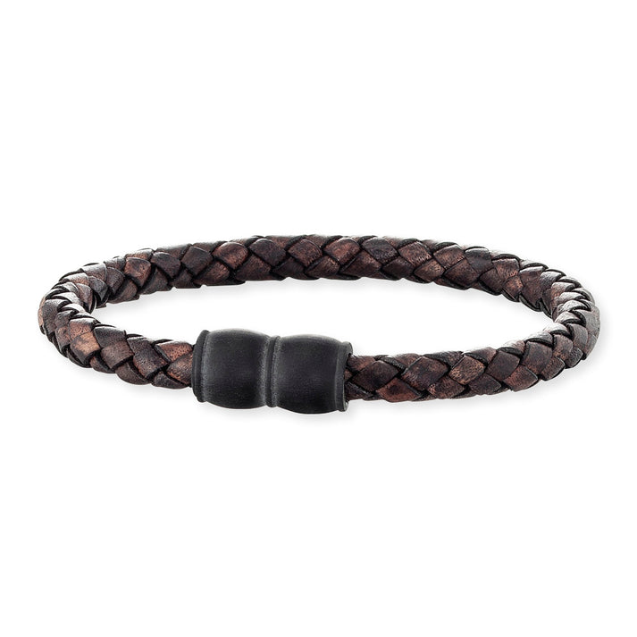 Save Brave Lederarmband Aaron Mit Carbonperlen