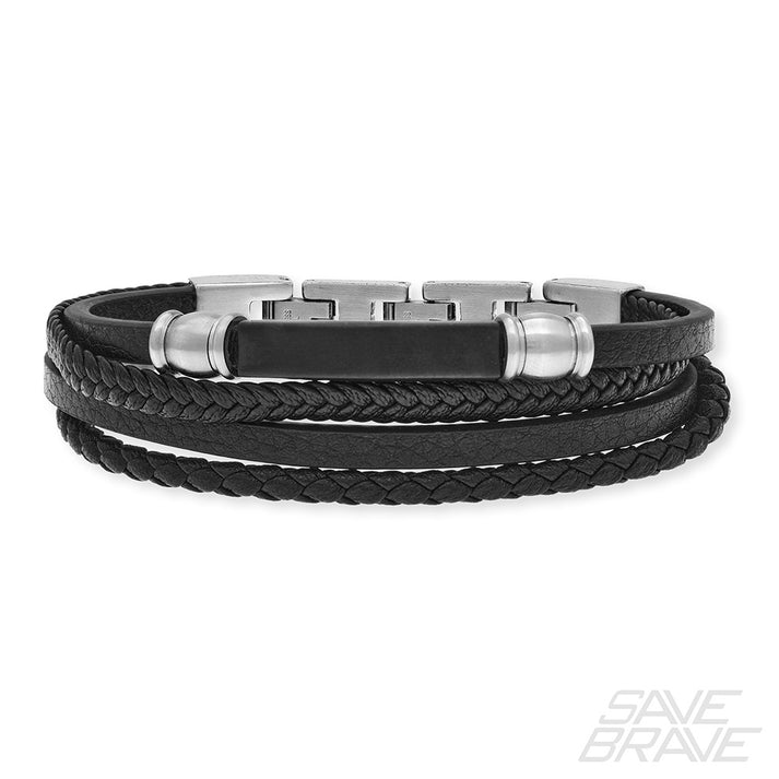 Save Brave Lederarmband Felix Mit Edelstahl
