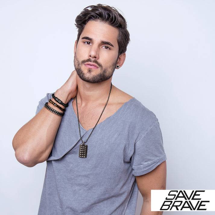 Save Brave Ohrstecker Mike Aus Edelstahl - Matt