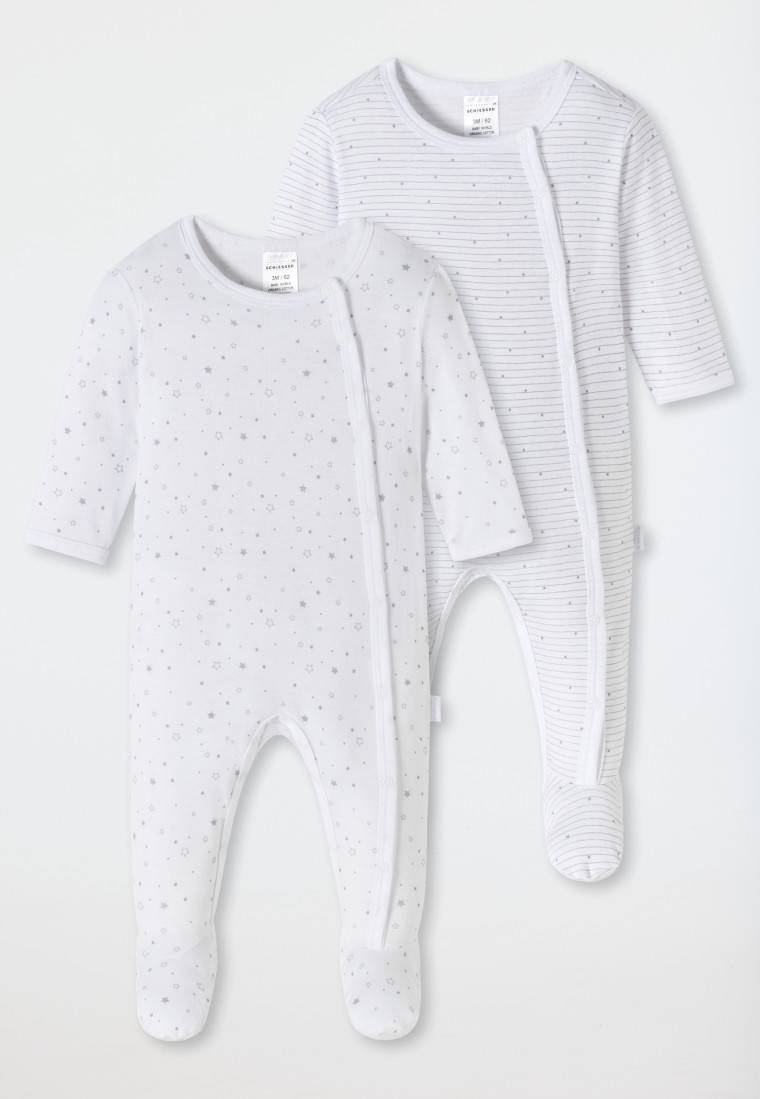 Schiesser 2er-Pack Unisex Babybodys Mit Fuß Aus Organic Cotton