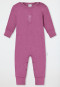 Schiesser Babyanzug lang mit Fuß unisex Frottee Modal Eule malve - Natural Love