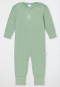 Schiesser Babyanzug lang mit Fuß unisex Frottee Modal Mond hellgrün - Natural Love