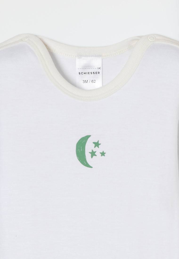Schiesser Babybody Langarm Unisex Feinripp Modal Mond Sterne Off-white - Natural Love