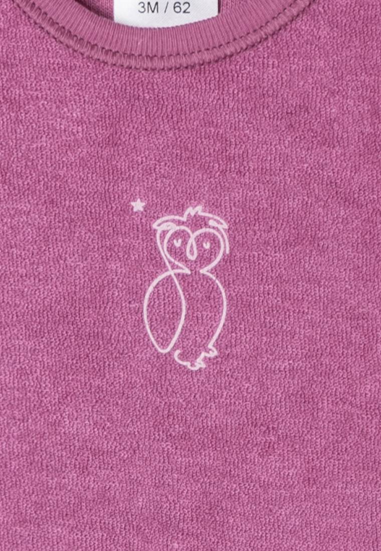 Schiesser Babybody Langarm Unisex Frottee Modal Eule Malve - Natural Love