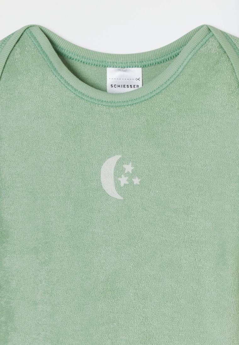 Schiesser Babybody Langarm Unisex Frottee Modal Mond Hellgrün - Natural Love