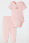 Schiesser Babyset 2-teilig Feinripp Kurzarmbody Hose Marienkäfer rosa - Natural Love