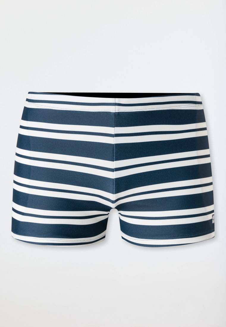Schiesser Bade-Retroshorts Wirkware Recycelt LSF40+ Schulsport Streifen Blau/ Weiß - Aqua Teen Boys