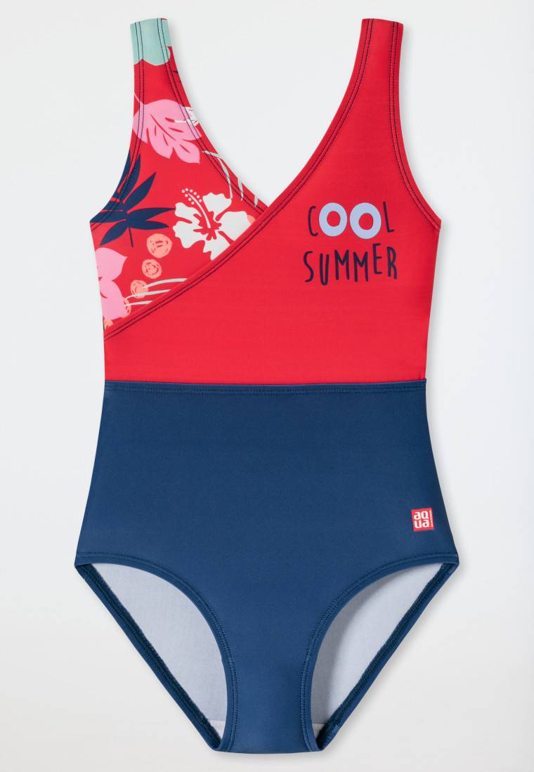 Schiesser Badeanzug Wirkware Recycelt LSF40+ Colour-Blocking Blumen Mehrfarbig - Cat Zoe