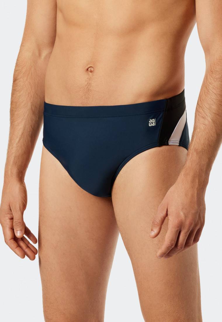Schiesser Badehose Wirkware Recycelt Seitliche Streifen Admiral - Nautical Active