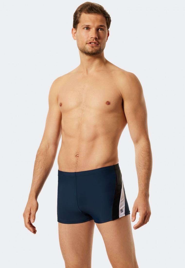 Schiesser Badehose Wirkware recycelt seitliche Streifen admiral - Nautical Active