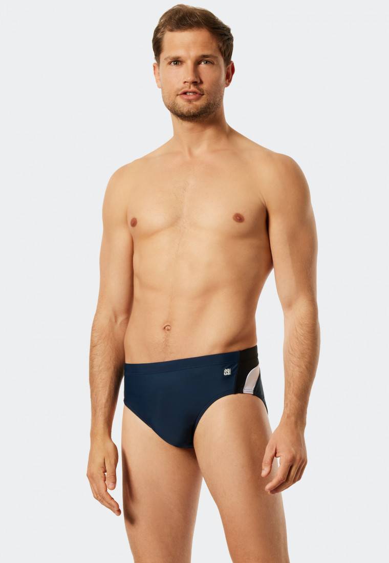 Schiesser Badehose Wirkware recycelt seitliche Streifen admiral - Nautical Active